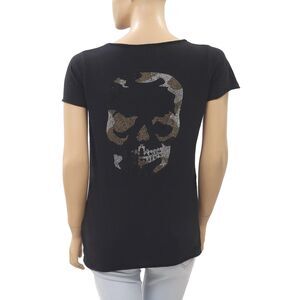 Zadig & Voltaire Skull Tunisien MC Beaded T-Shirt Blouse Top Cotton S NWD 217453